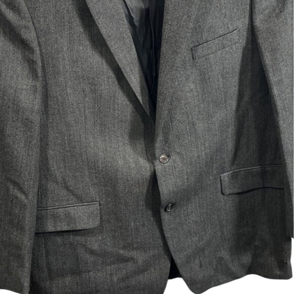 Lauren Ralph Lauren 48L Gray Herringbone Wool Blazer With Notched Lapel DH8 - Picture 11 of 11